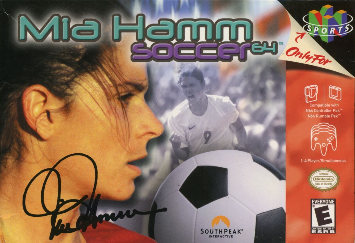 Mia Hamm Soccer 64 box art for Nintendo 64